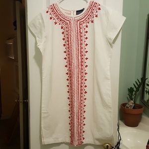Madison Mathews white and red cotton dress, size M